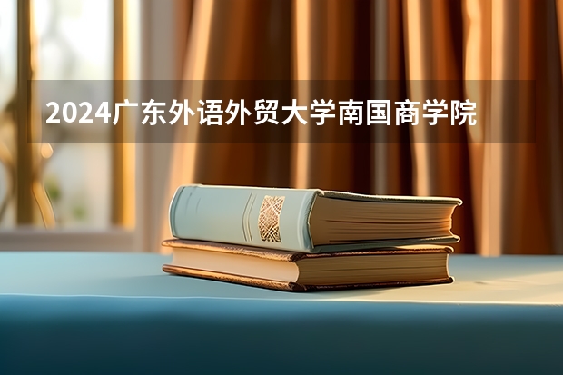 2024广东外语外贸大学南国商学院在广西高考招生计划介绍