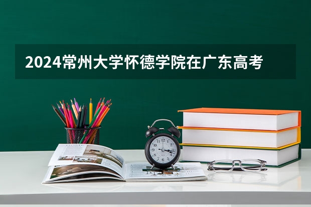 2024常州大学怀德学院在广东高考招生计划介绍