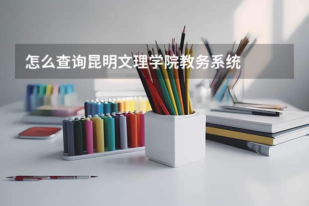 怎么查询昆明文理学院教务系统