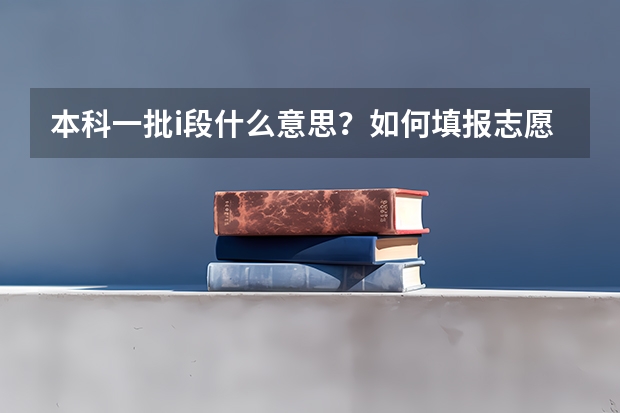 本科一批i段什么意思？如何填报志愿？
