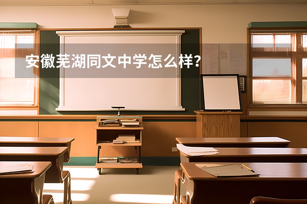 安徽芜湖同文中学怎么样？