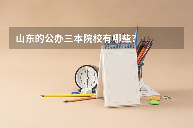 山东的公办三本院校有哪些？