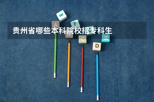 贵州省哪些本科院校招专科生